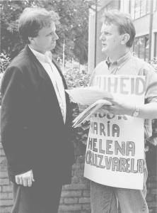 Felix Rottenberg (links) in gesprek met Kees van Kortenhof